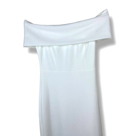 Lulus NWT Exceptional Romance White Off-the-Shoulder Mermaid Bridal Gown Dress - Picture 5 of 11